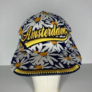 Robin Ruth Amsterdam Daisy Blue Yellow Adjustable Hat Cap